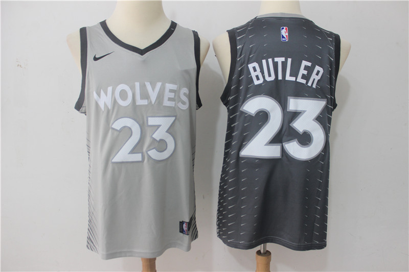 Men Minnesota Timberwolves #23 Butler Grey Game Nike NBA Jerseys->->NBA Jersey